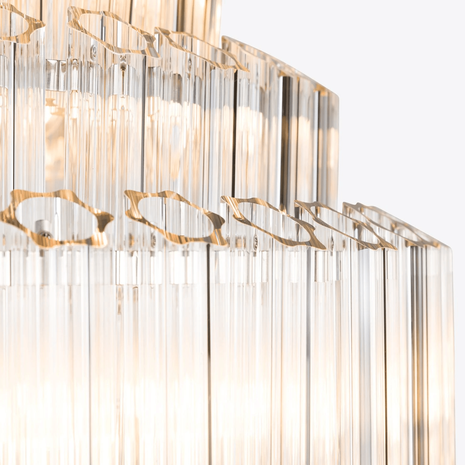 Aurora Chandelier Clear Glass Tube Layered Grande Vintage - Letslighting