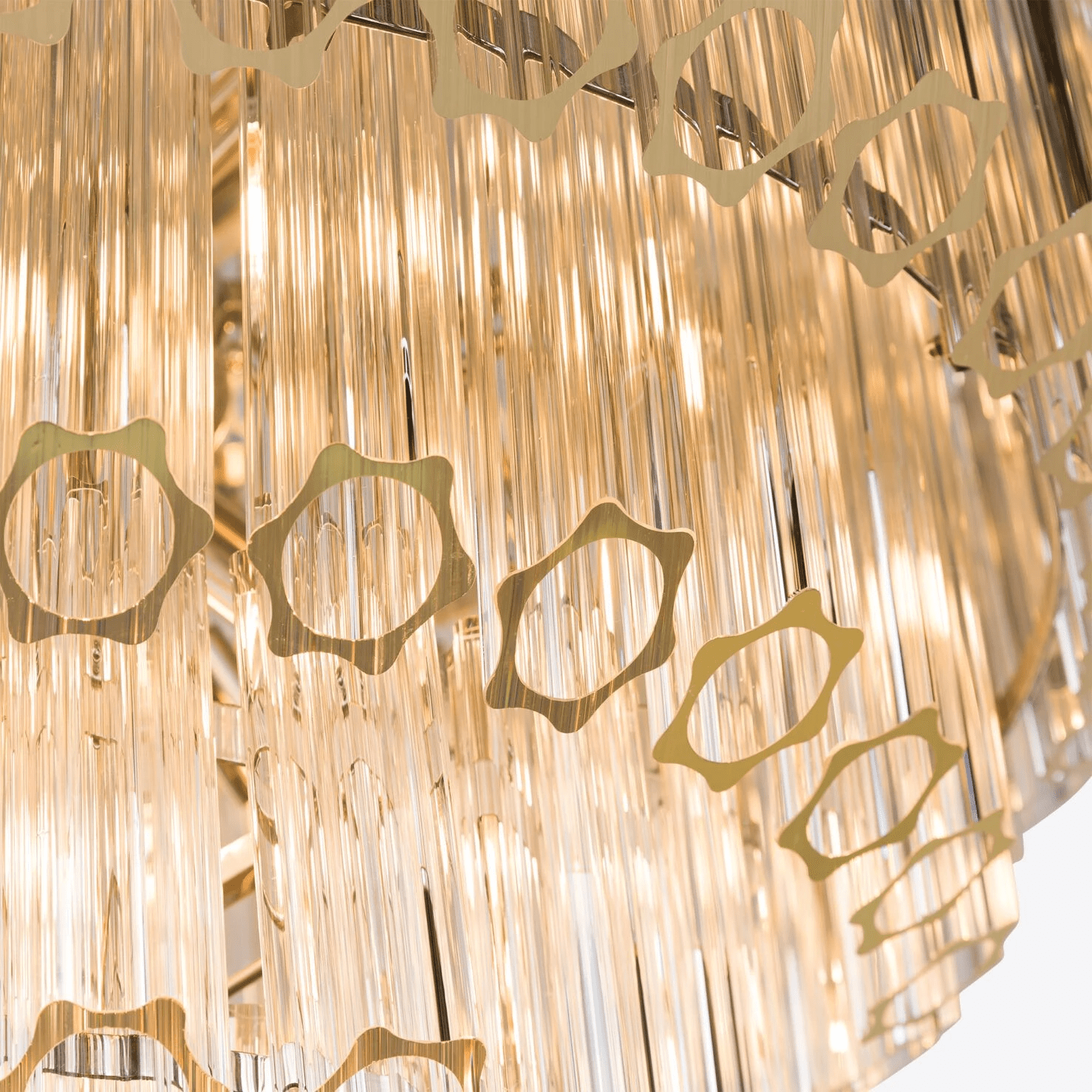 Aurora Chandelier Clear Glass Tube Layered Grande Vintage - Letslighting
