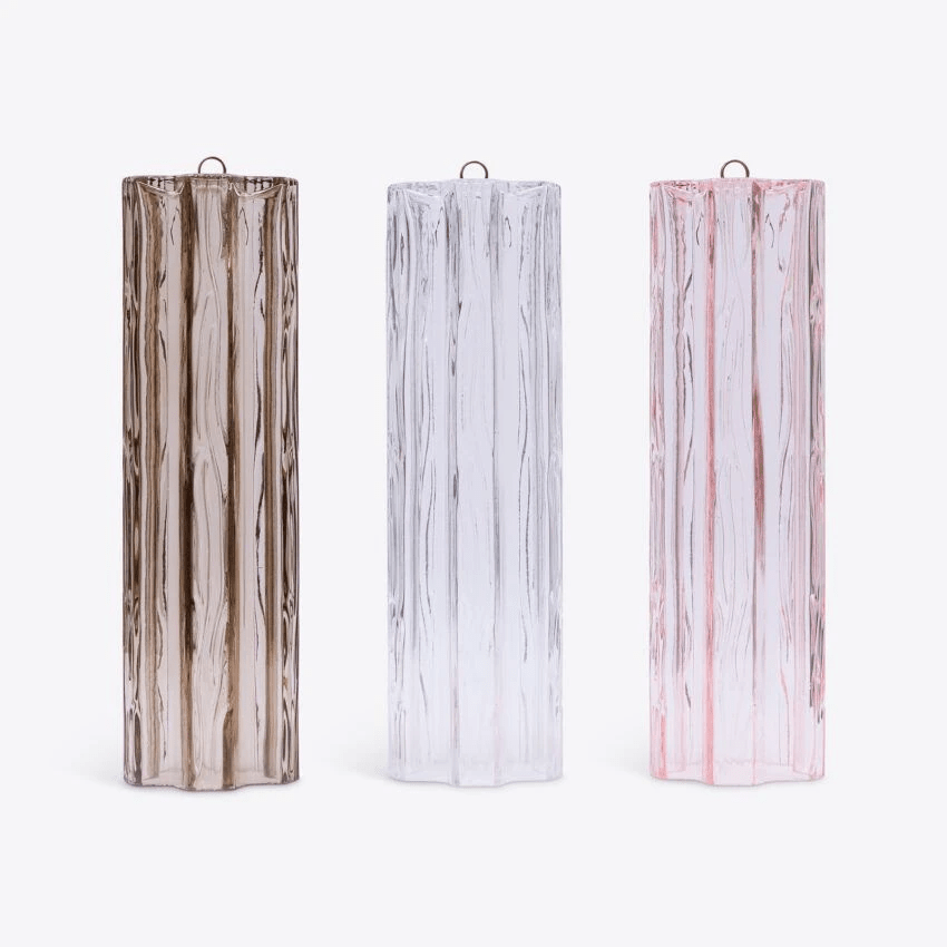 Aurora Chandelier Five Tier Fluted Glass Tube Mid Century - Letslighting