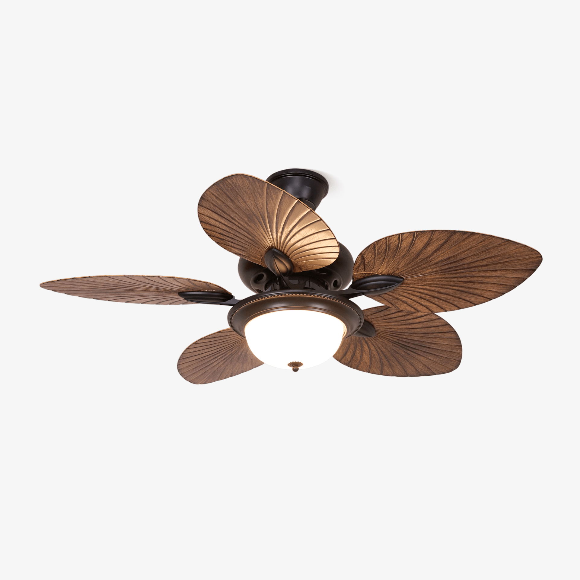 Plafonnier ventilateur Virel en bois tropical, Modèle A