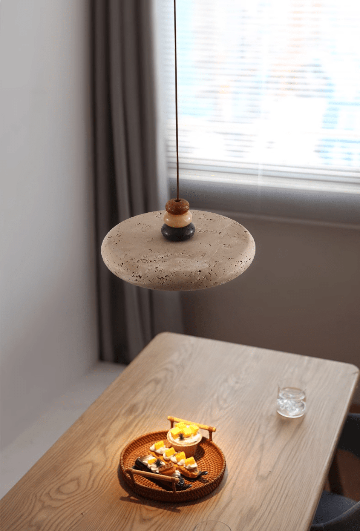 Cuvarora Disque Travertin Pendentif Lumière - Neutralighting