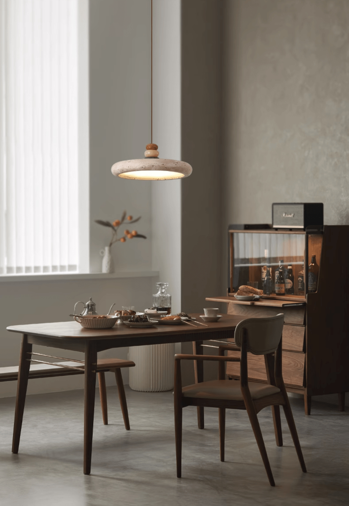 Cuvarora Disque Travertin Pendentif Lumière - Neutralighting