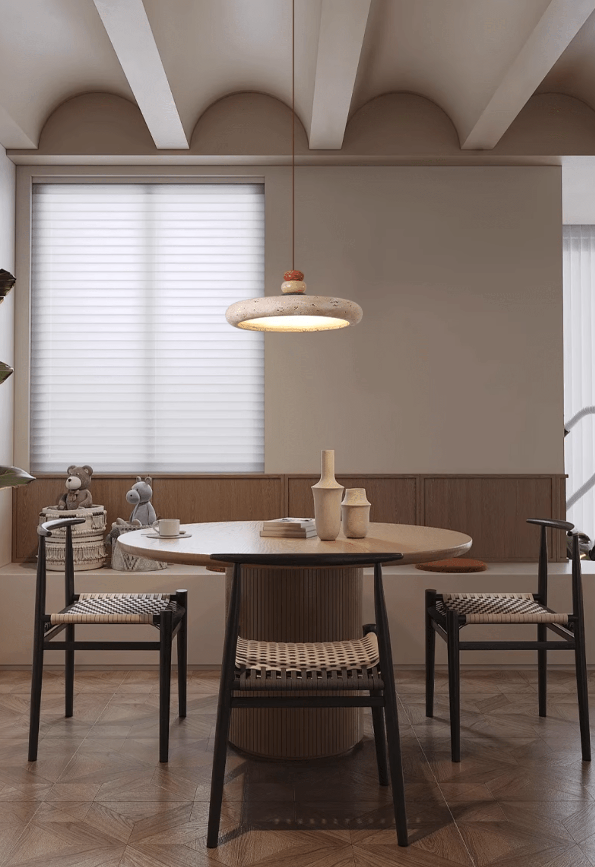 Cuvarora Disque Travertin Pendentif Lumière - Neutralighting