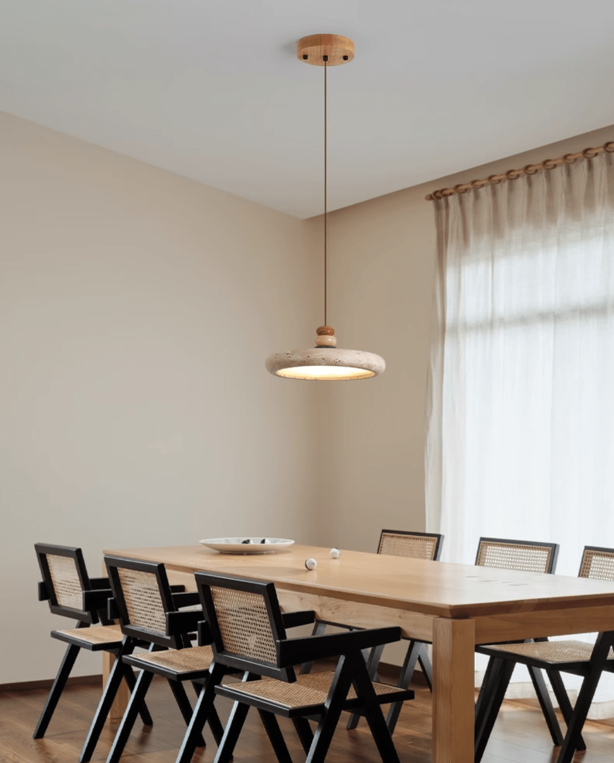 Cuvarora Disque Travertin Pendentif Lumière - Neutralighting