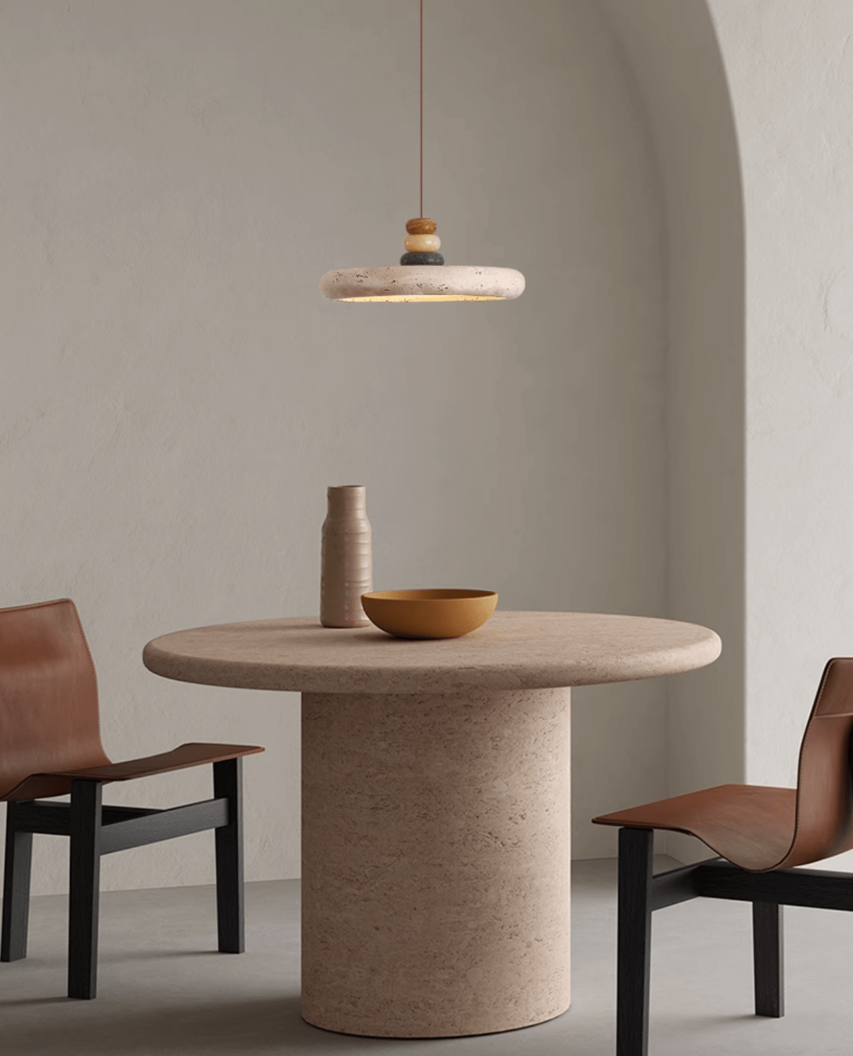 Cuvarora Disque Travertin Pendentif Lumière - Neutralighting