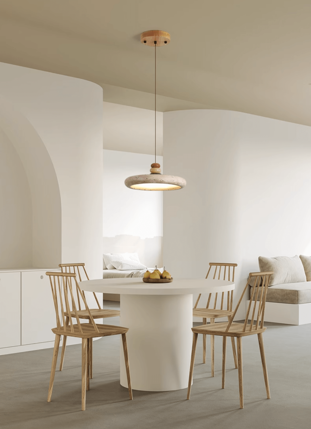 Cuvarora Disque Travertin Pendentif Lumière - Neutralighting
