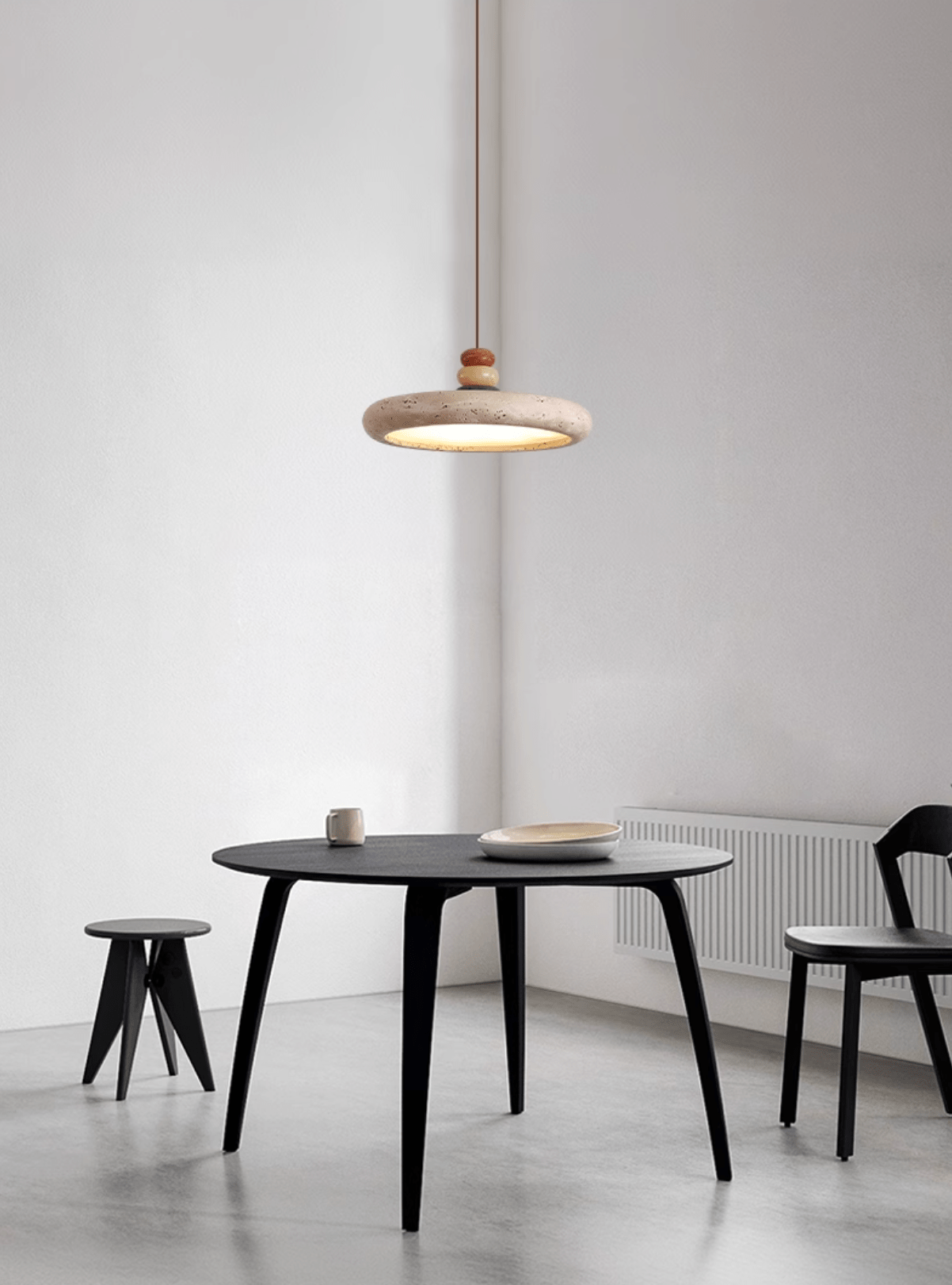Cuvarora Disque Travertin Pendentif Lumière - Neutralighting