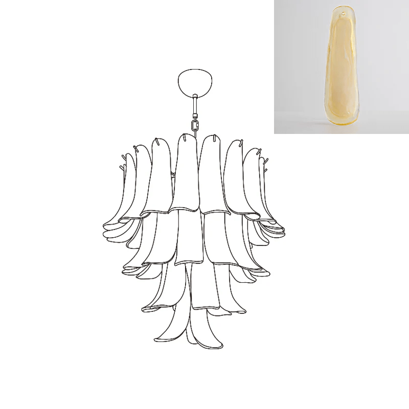 Aurora Lustre Pétales en Verre de Murano Vintage - Neutralighting