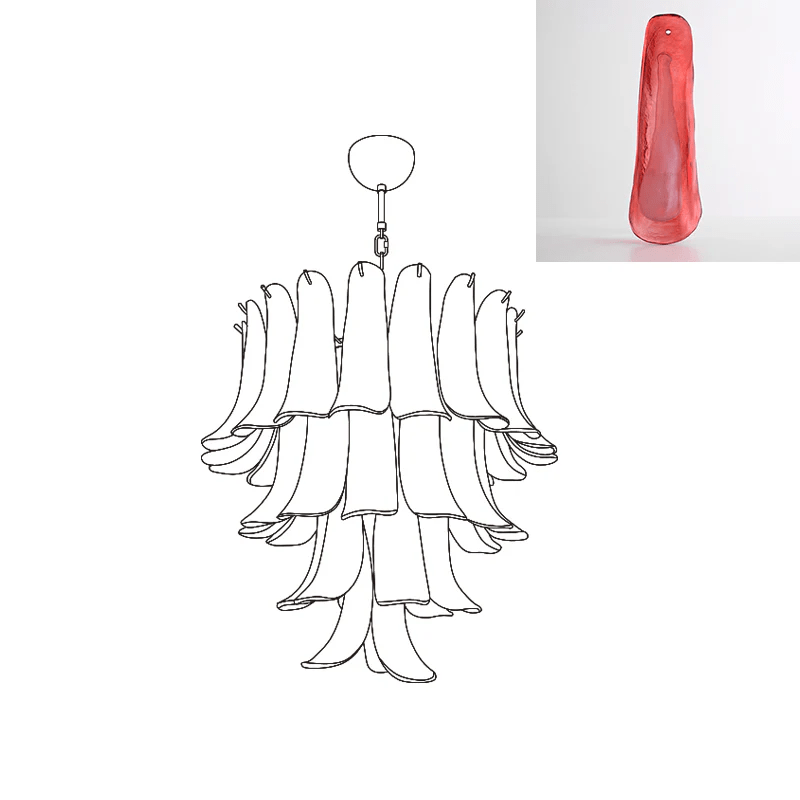 Aurora Lustre Pétales en Verre de Murano Vintage - Neutralighting