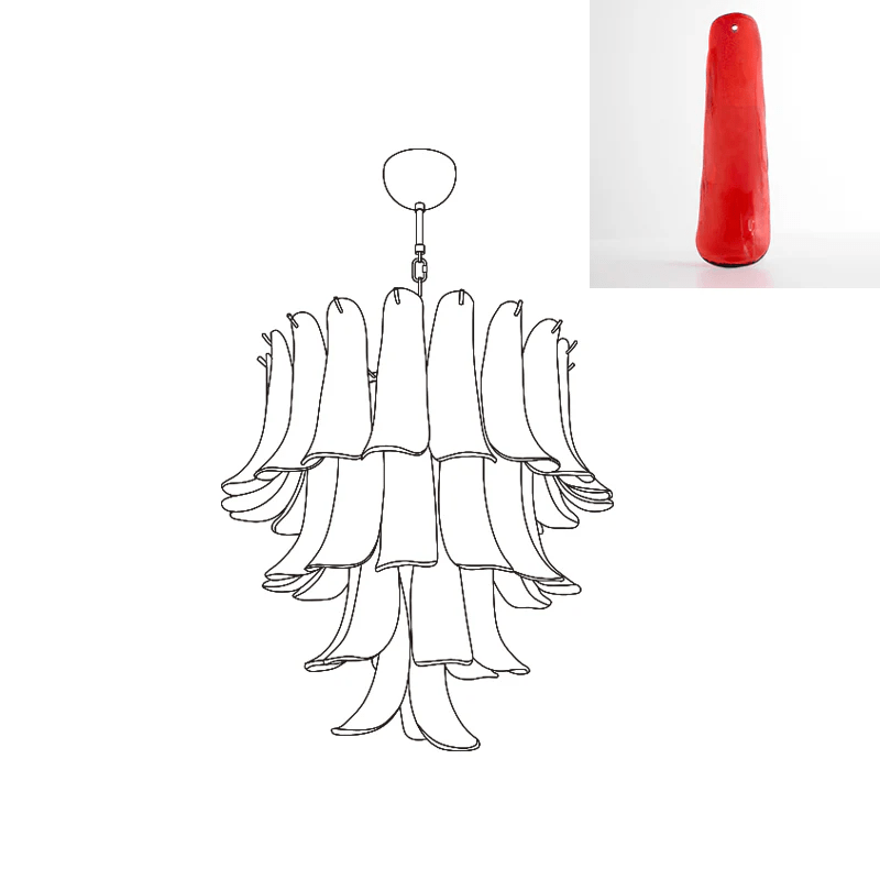 Aurora Lustre Pétales en Verre de Murano Vintage - Neutralighting