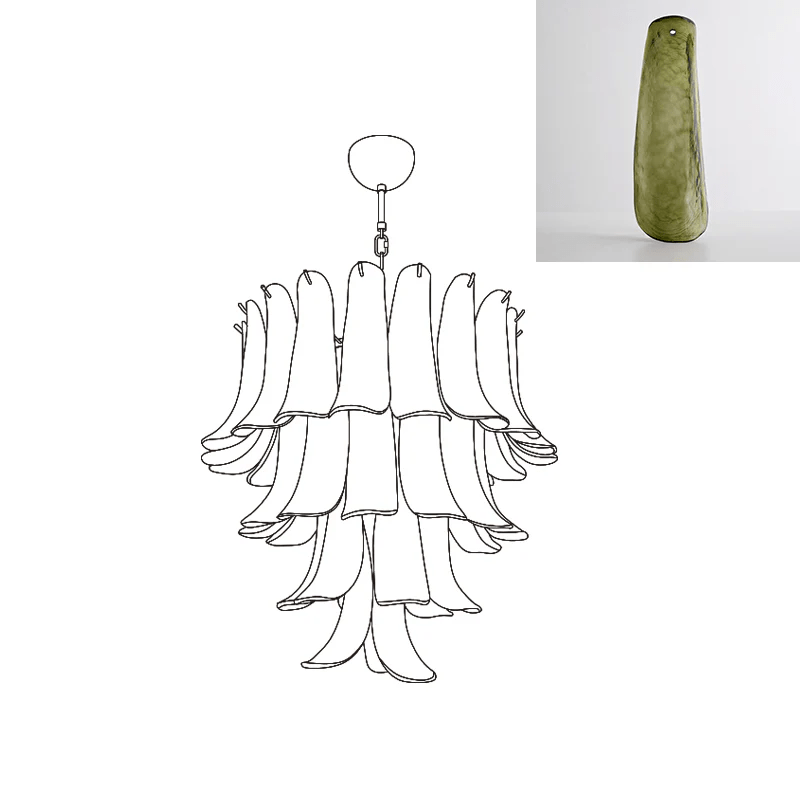 Aurora Lustre Pétales en Verre de Murano Vintage - Neutralighting