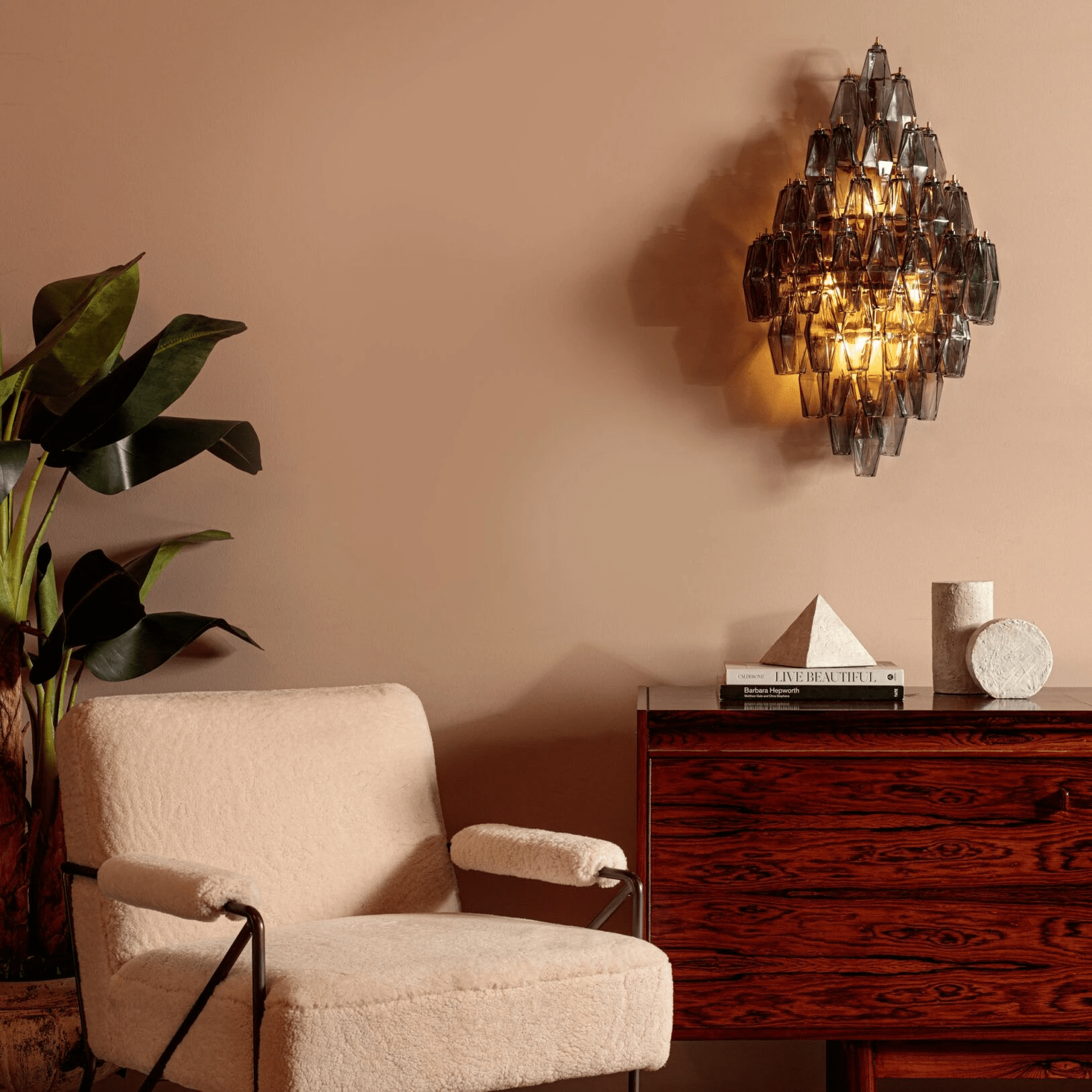 Aurora Wall Light Amber Diamond Polyhedron Vintage - Letslighting