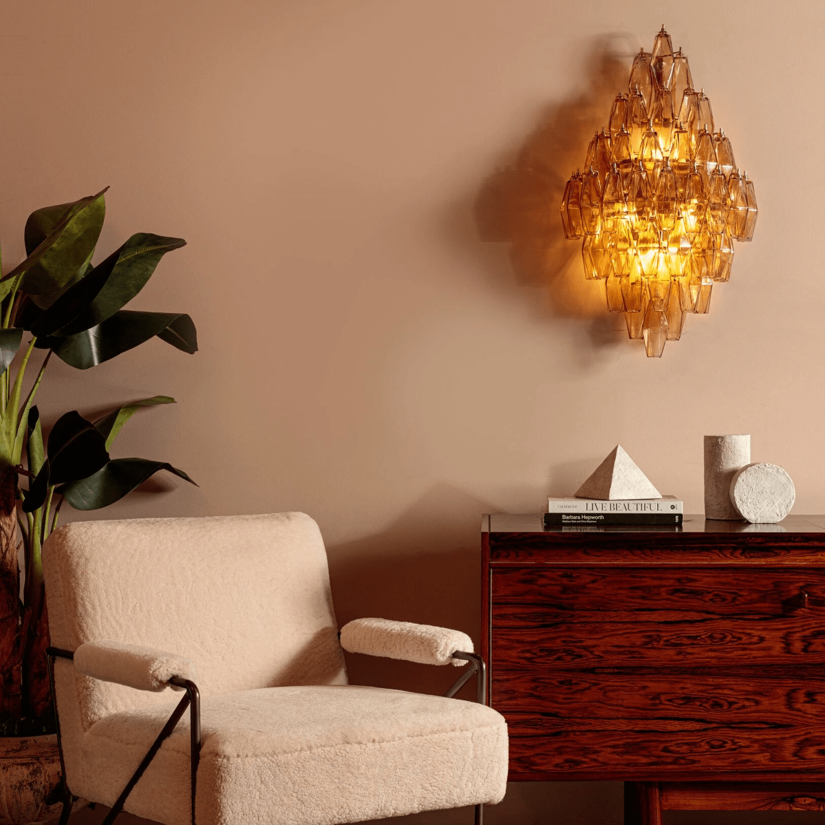Aurora Wall Light Amber Diamond Polyhedron Vintage - Letslighting