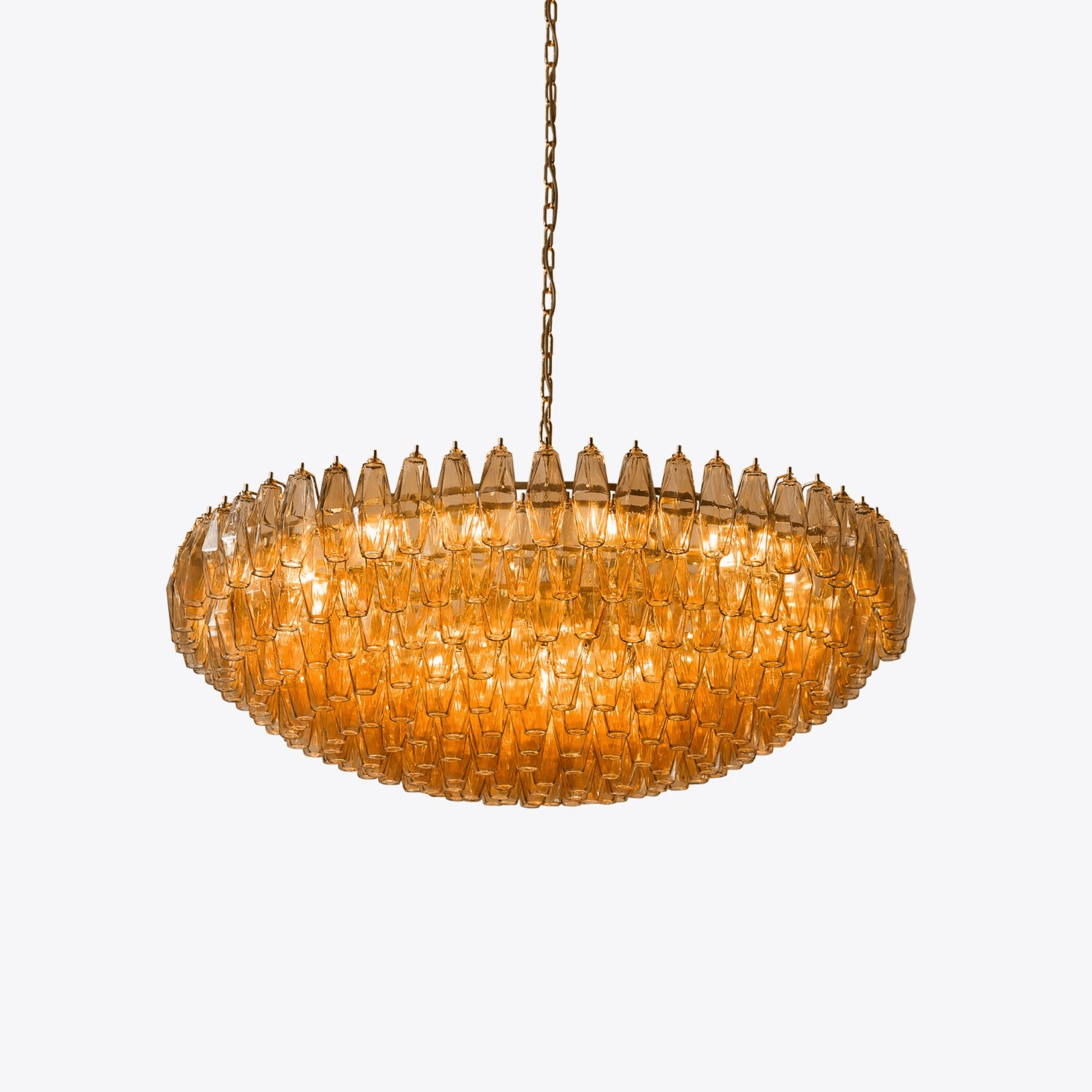 Aurora Chandelier Tiered Amber Glass - Letslighting