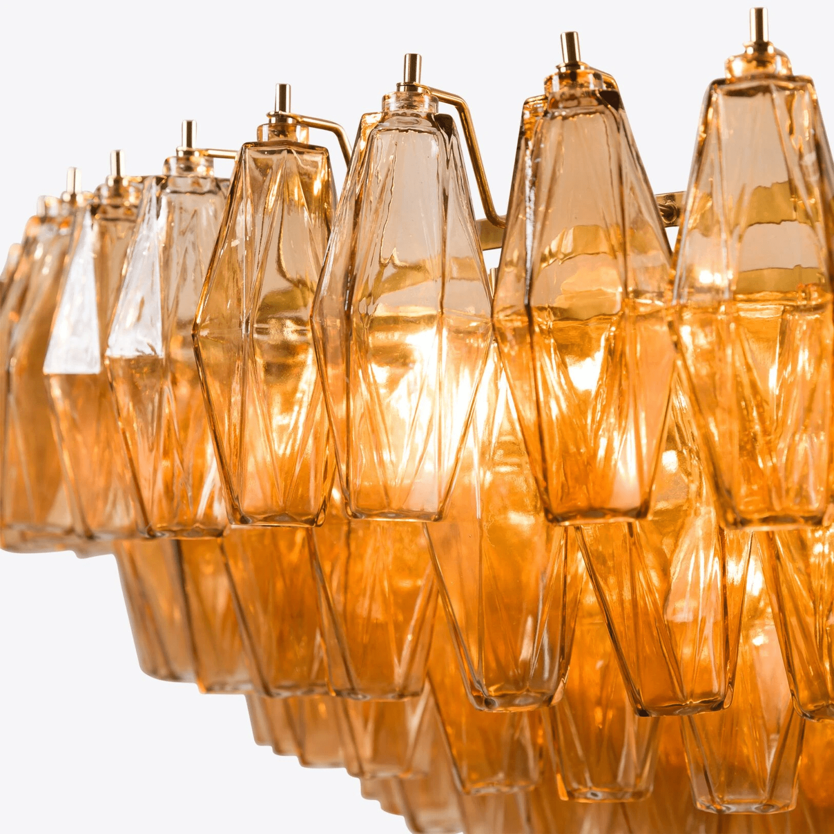 Aurora Chandelier Tiered Amber Glass - Letslighting