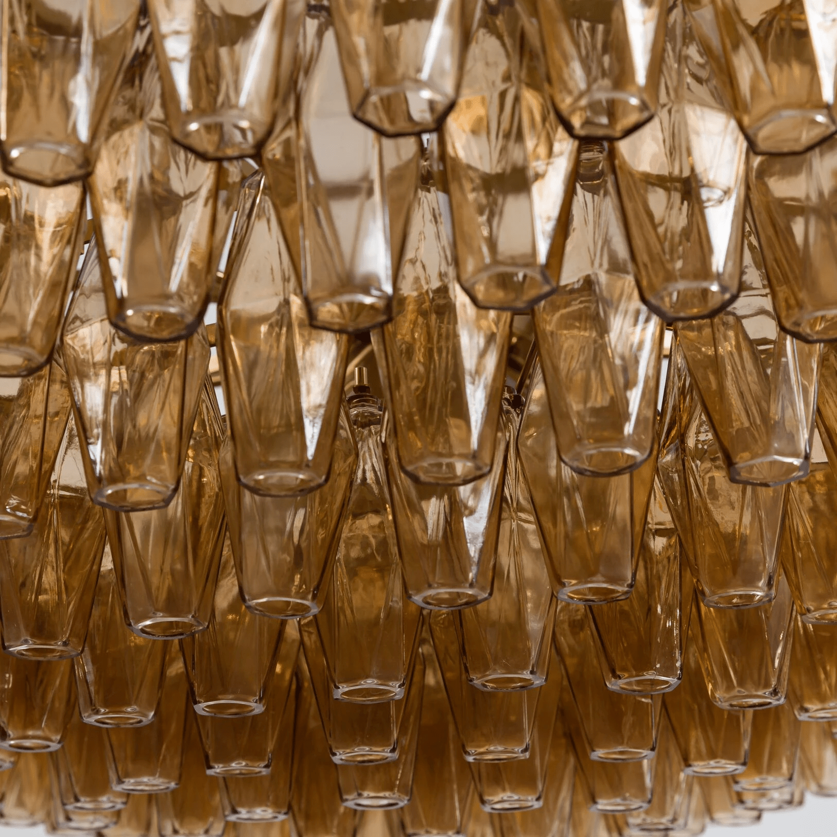 Aurora Chandelier Tiered Amber Glass - Letslighting