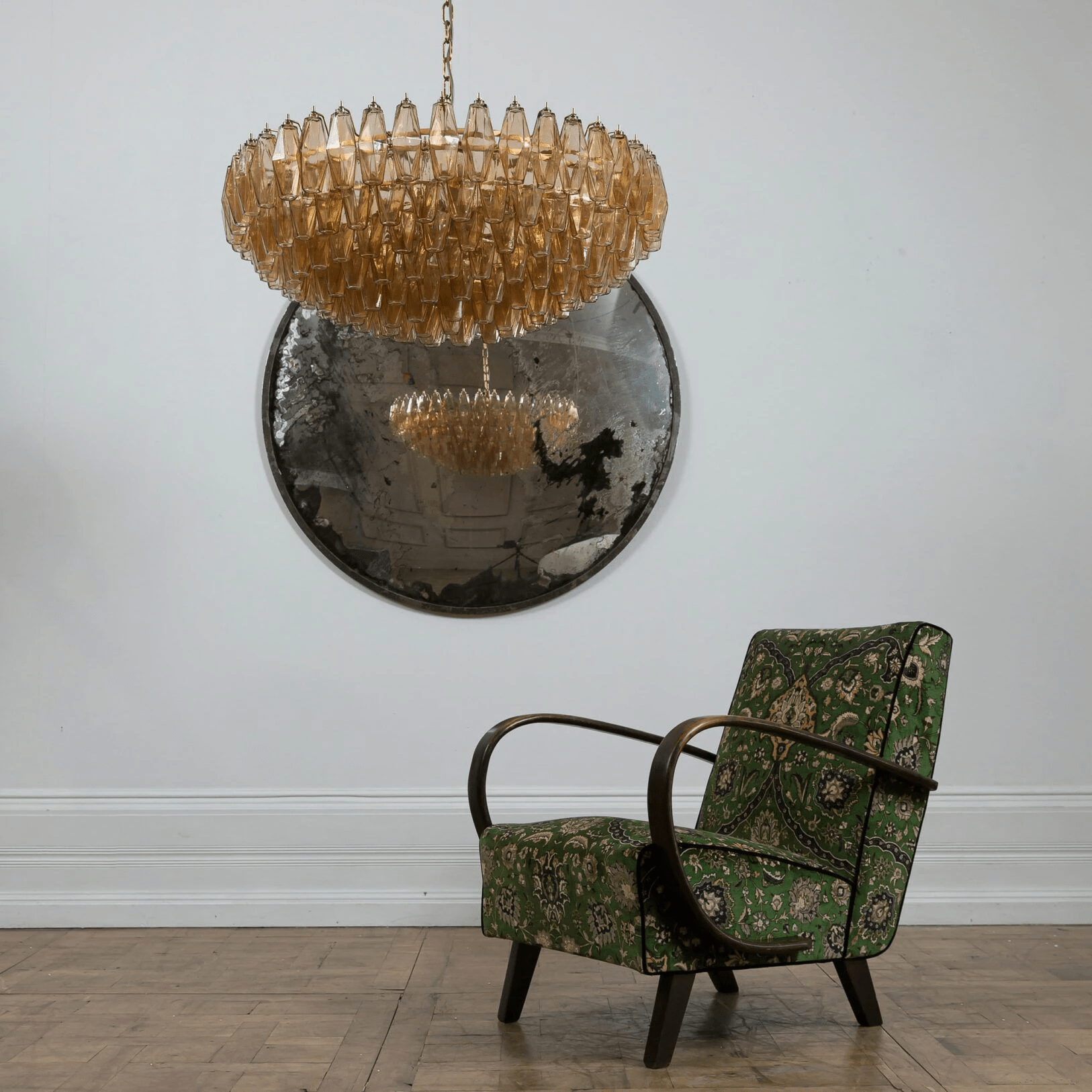 Aurora Chandelier Tiered Amber Glass - Letslighting