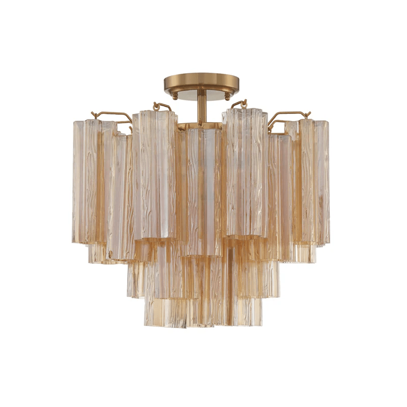Aurora Ceiling Lamp Clear Murano Glass Tubular Handblown - Letslighting
