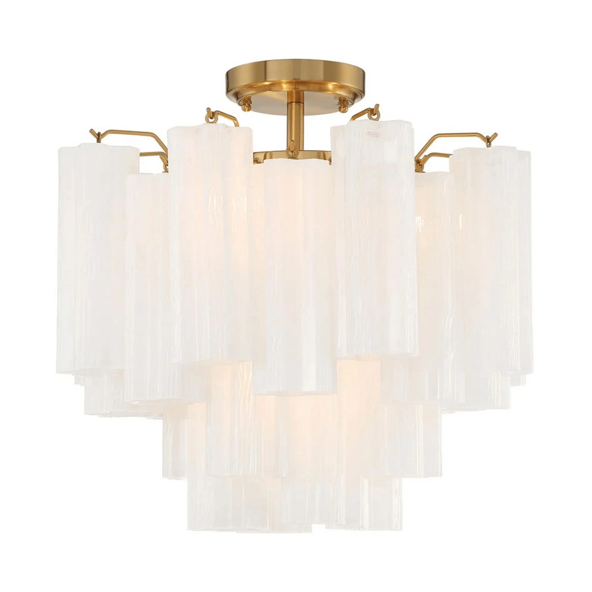 Aurora Ceiling Lamp Clear Murano Glass Tubular Handblown - Letslighting