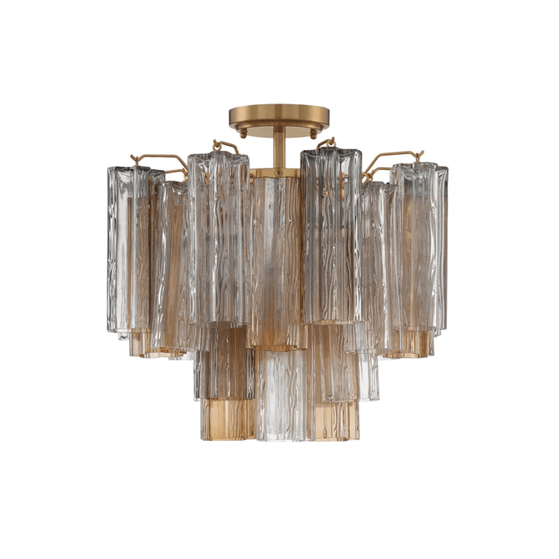 Aurora Ceiling Lamp Clear Murano Glass Tubular Handblown - Letslighting