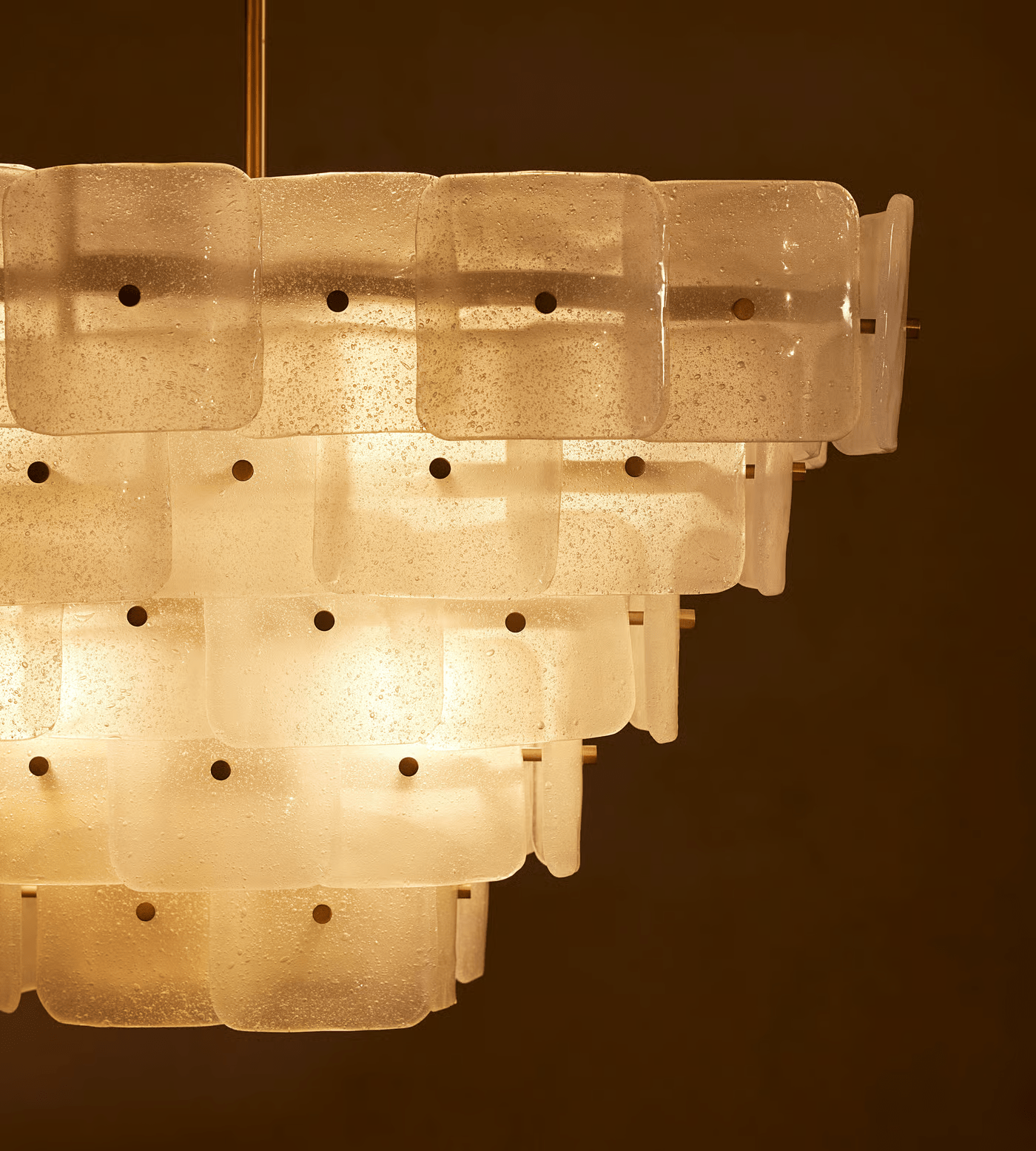 Aurora Chandelier White Frosted Glass Geometric Tiered - Letslighting