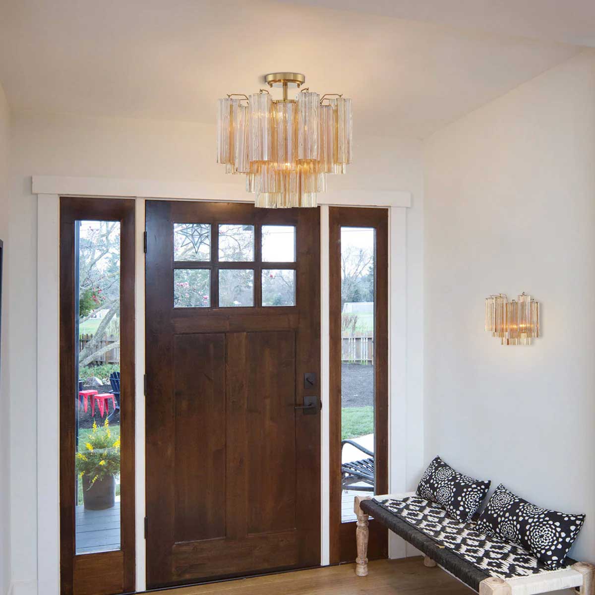 Aurora Ceiling Lamp Clear Murano Glass Tubular Handblown - Letslighting