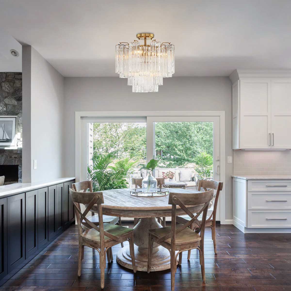 Aurora Ceiling Lamp Clear Murano Glass Tubular Handblown - Letslighting