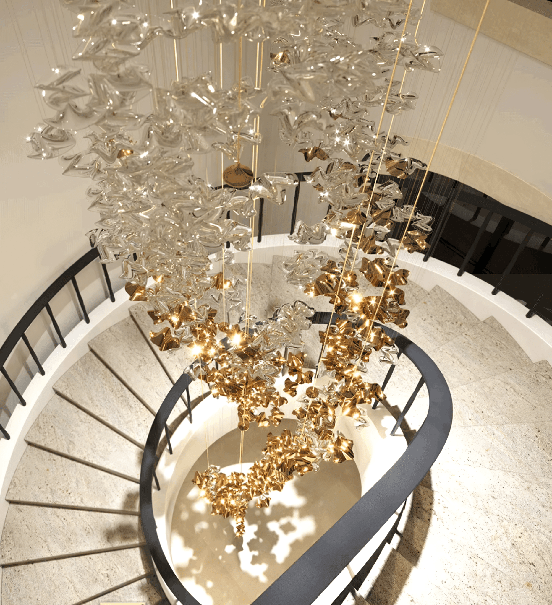 Nephele Chandelier Feuille en Cristal - Neutralighting