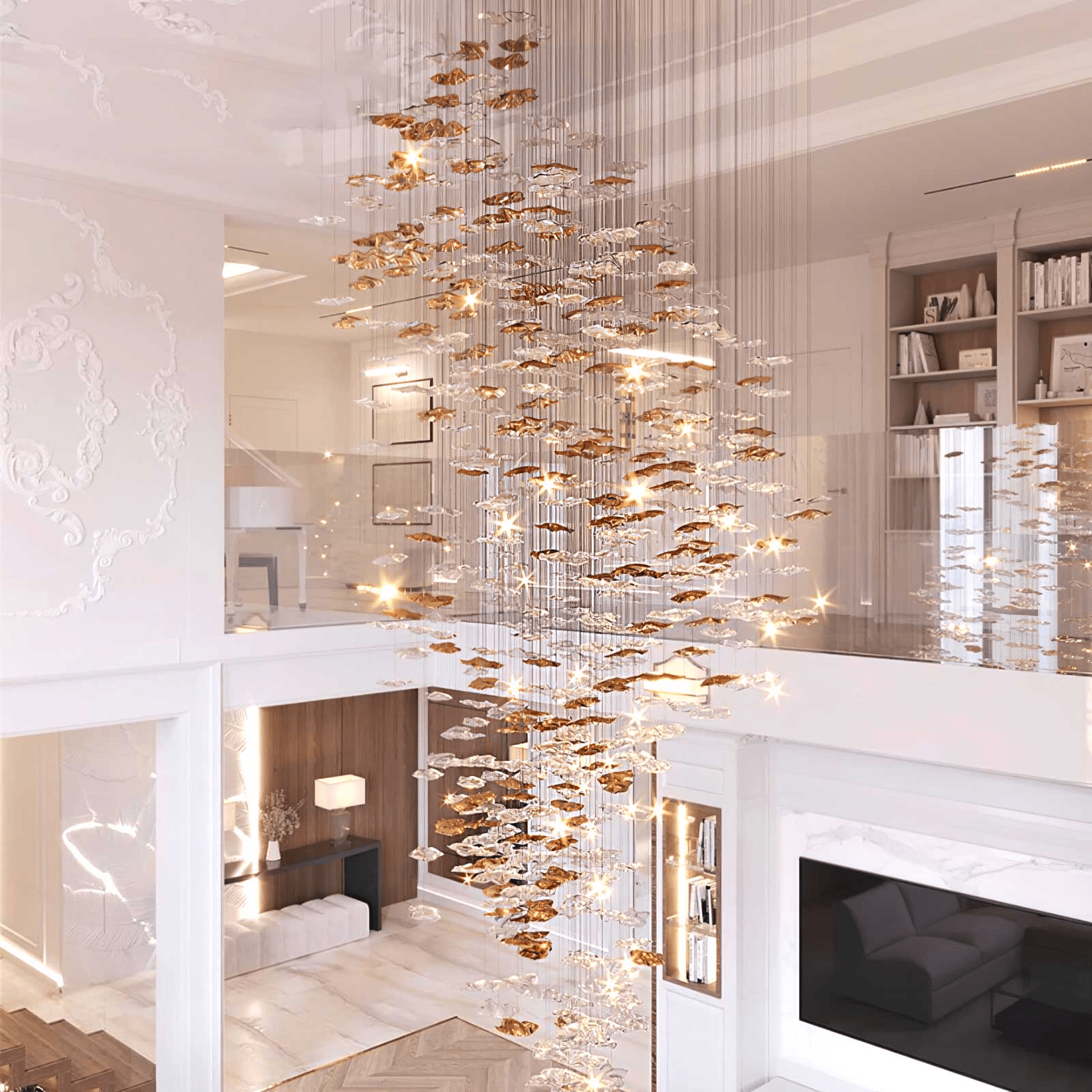 Nephele Chandelier Feuille en Cristal - Neutralighting