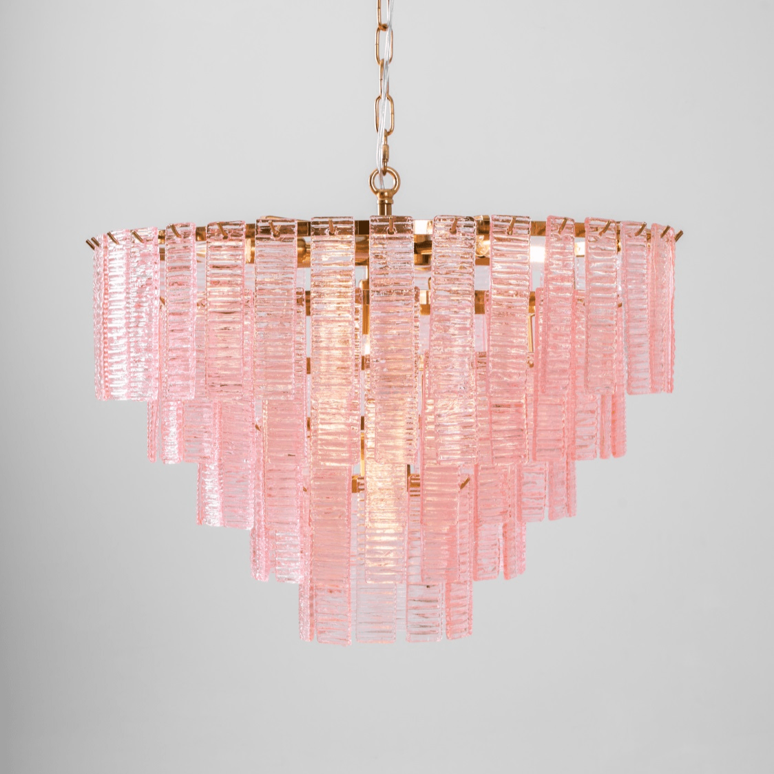 Aurora Chandelier Pink Murano Glass Layered Vintage Luxury - Letslighting