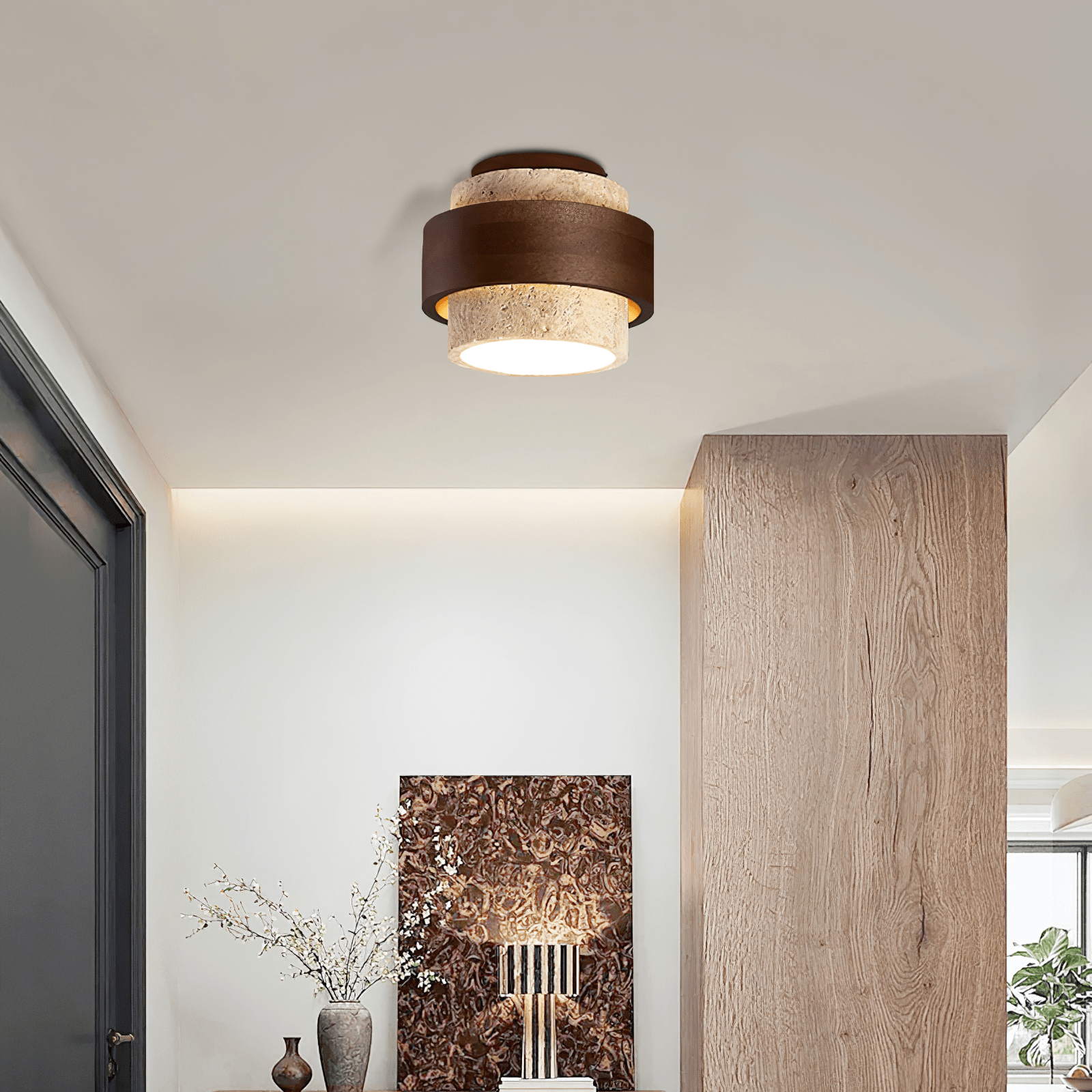 Eltalor Plafonnier Anneau Superposé en Travertin - Neutralighting