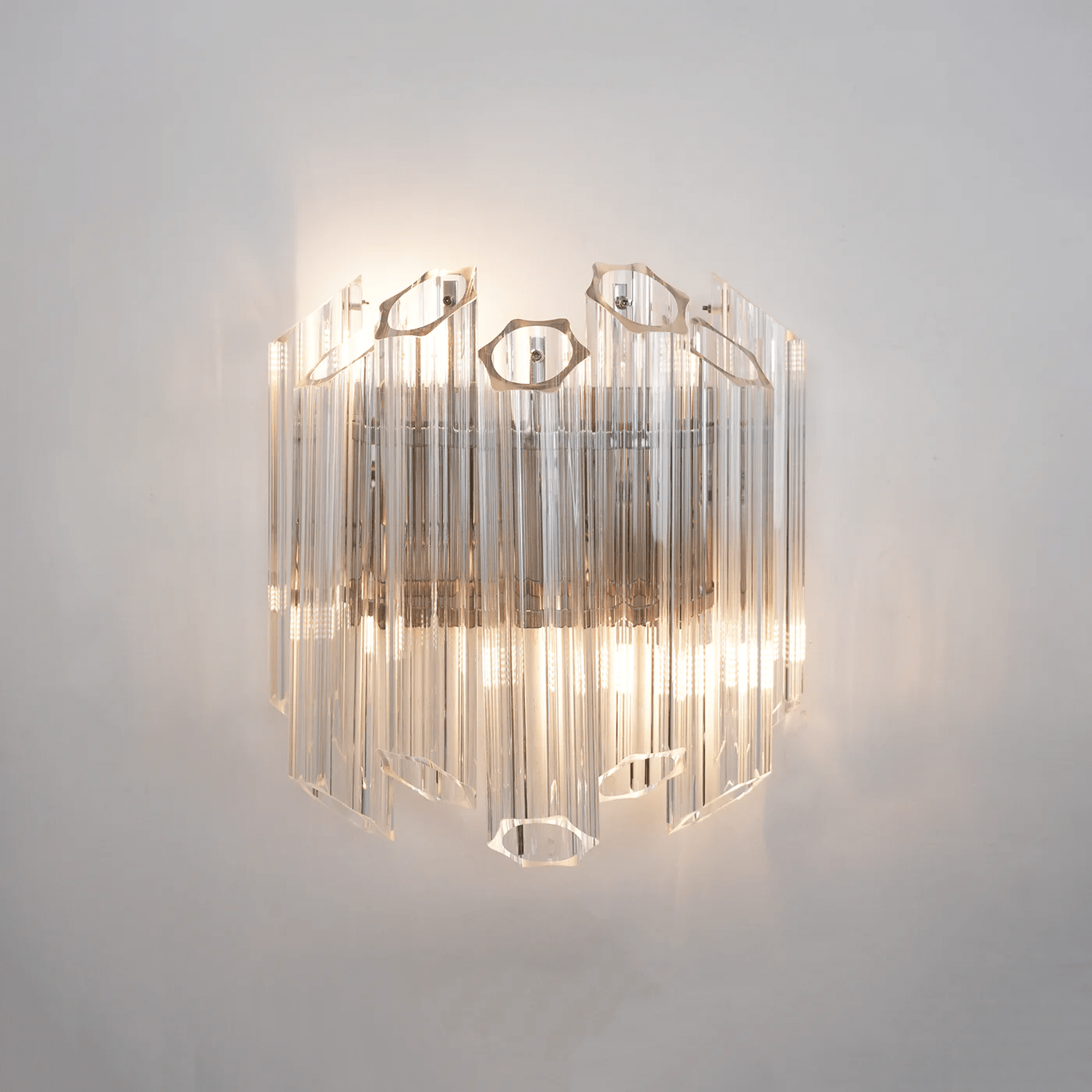 Aurora Wall Lamp Clear Murano Glass Tube Cascade - Letslighting