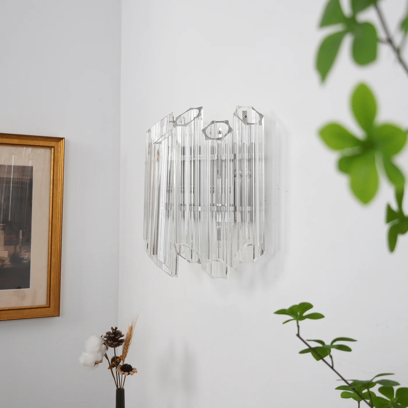 Aurora Wall Lamp Clear Murano Glass Tube Cascade - Letslighting