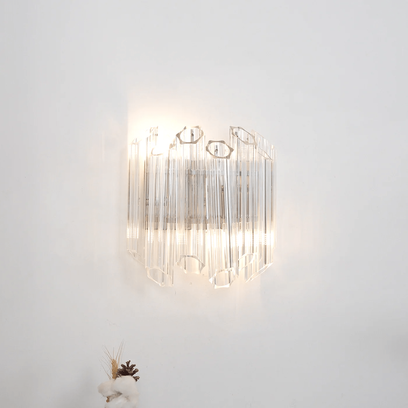 Aurora Wall Lamp Clear Murano Glass Tube Cascade - Letslighting