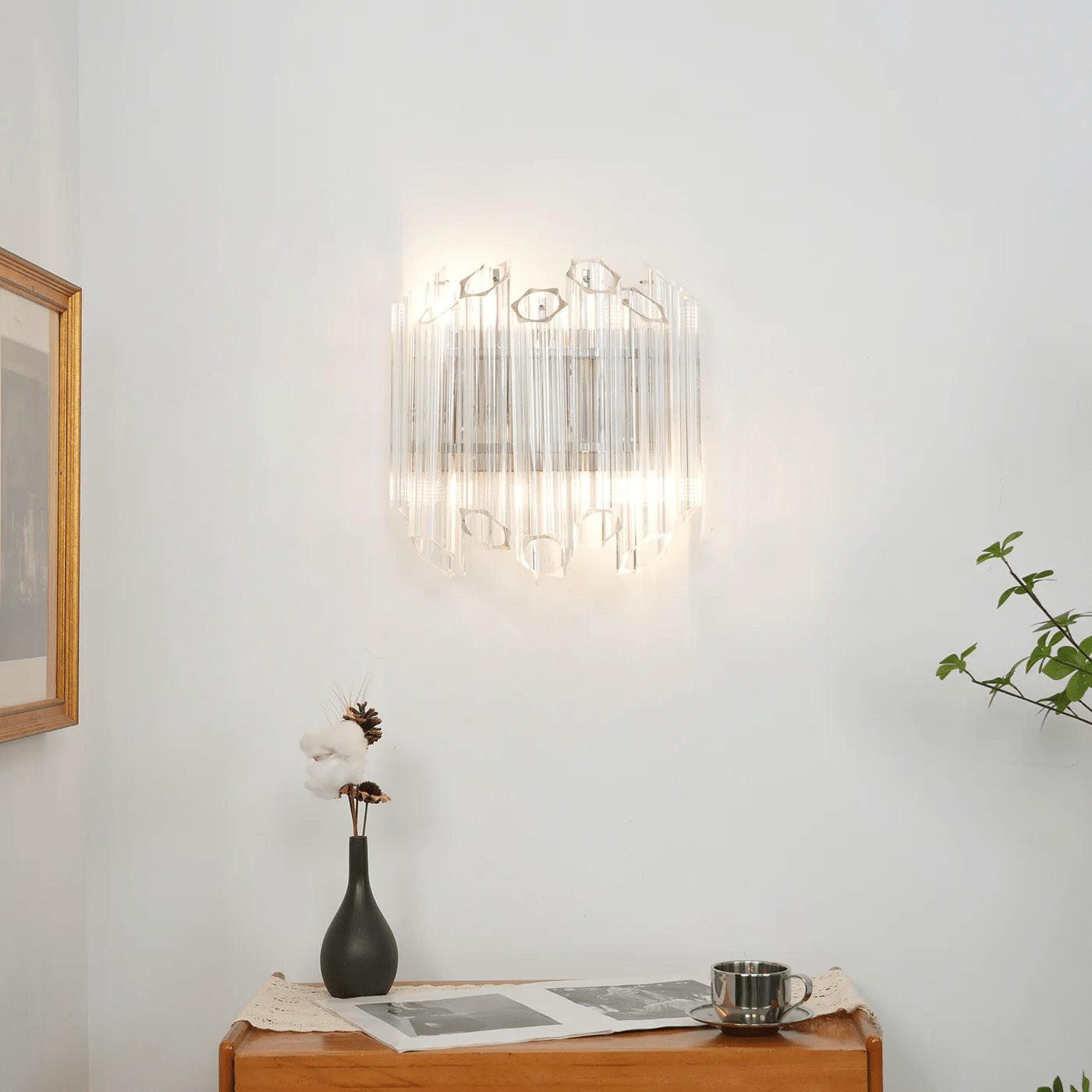 Aurora Wall Lamp Clear Murano Glass Tube Cascade - Letslighting