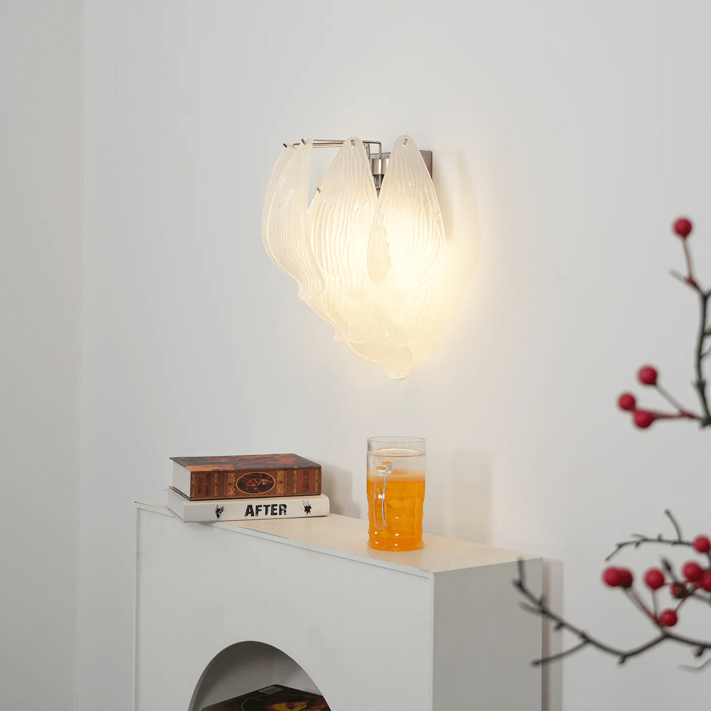 Aurora Wall Lamp Murano Glass Petal Frosted Cascading - Letslighting