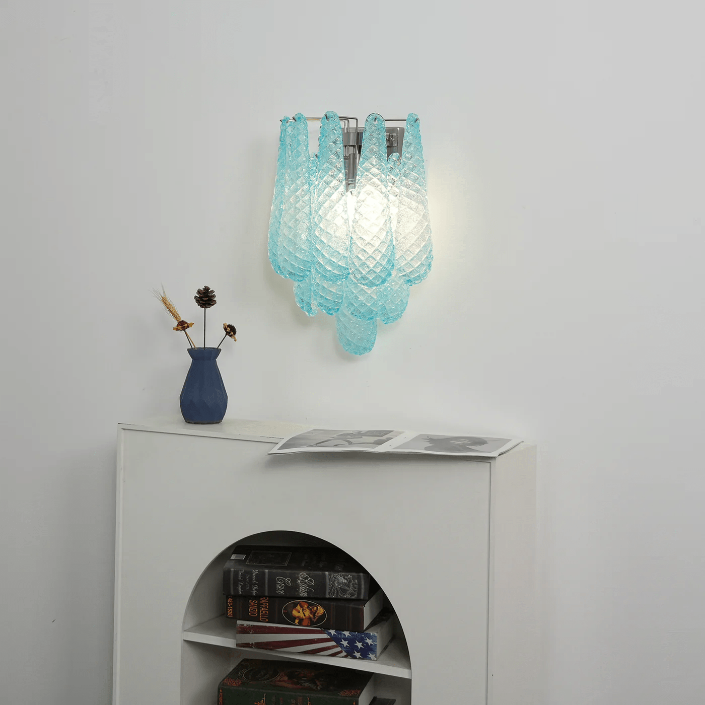 Aurora Wall Lamp Pink Teardrop Glass Floral Artistic - Letslighting