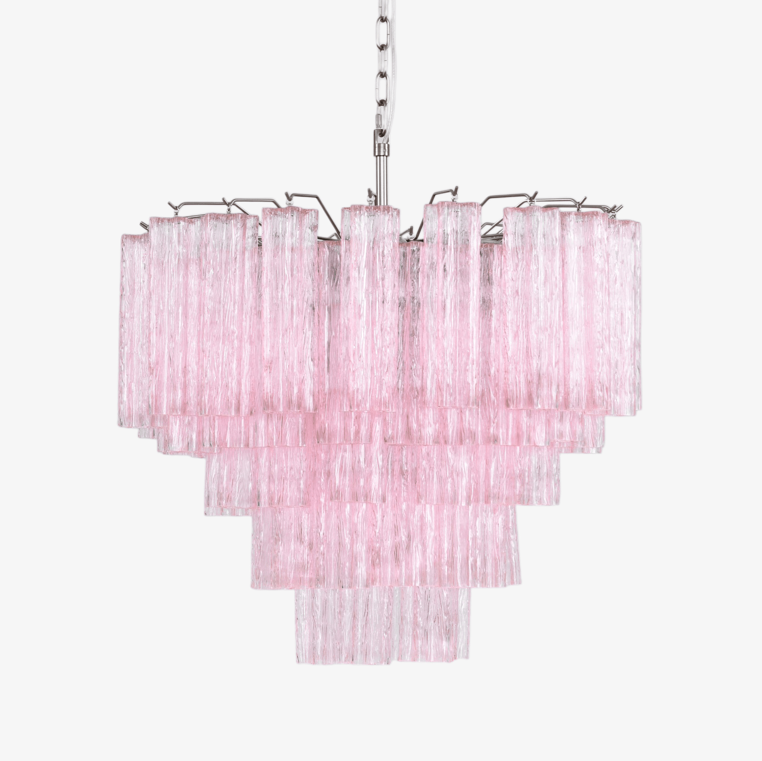 Aurora Chandelier Pink Glass Multi-Tier Romantic Glow - Letslighting