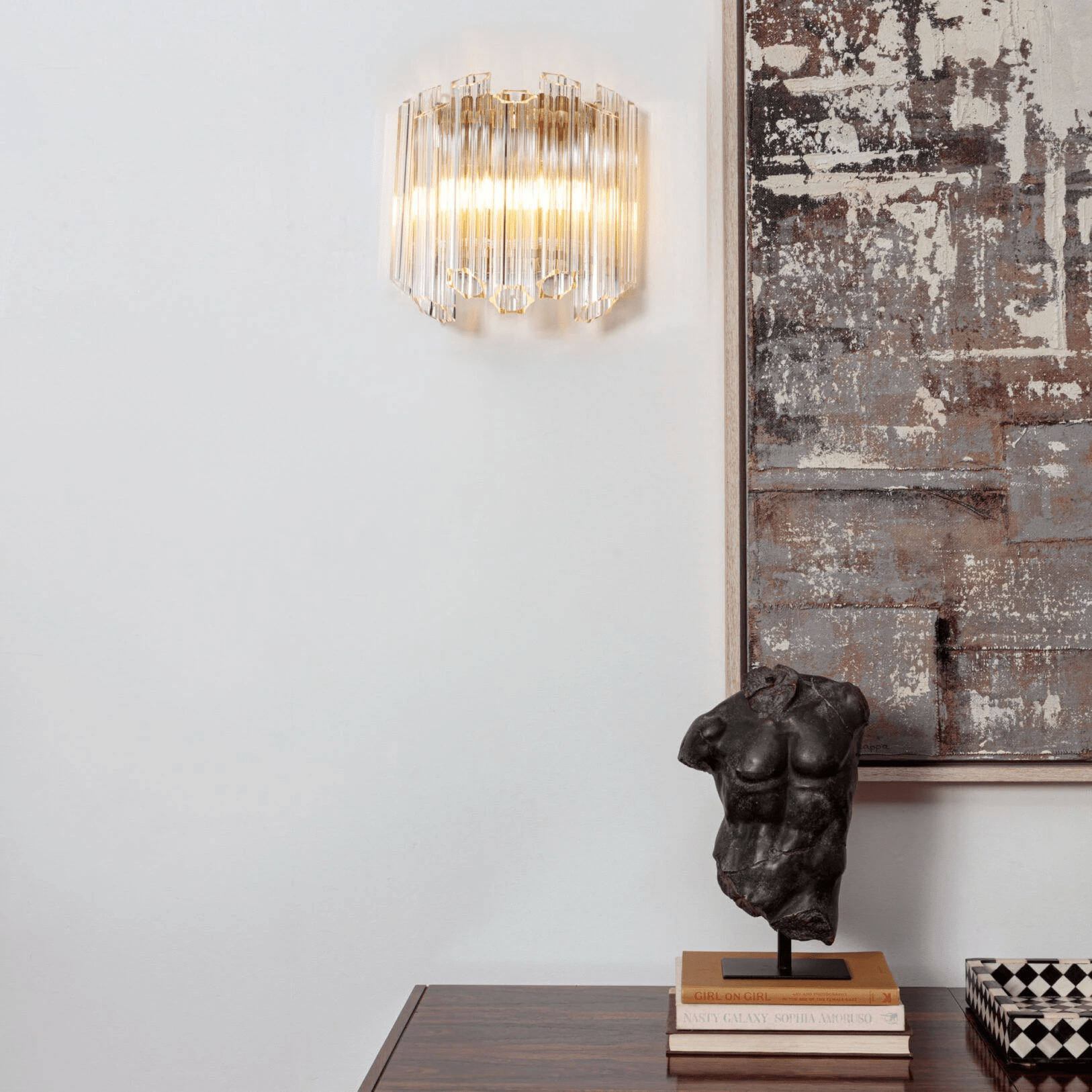 Aurora Wall Lamp Clear Murano Glass Tube Cascade - Letslighting