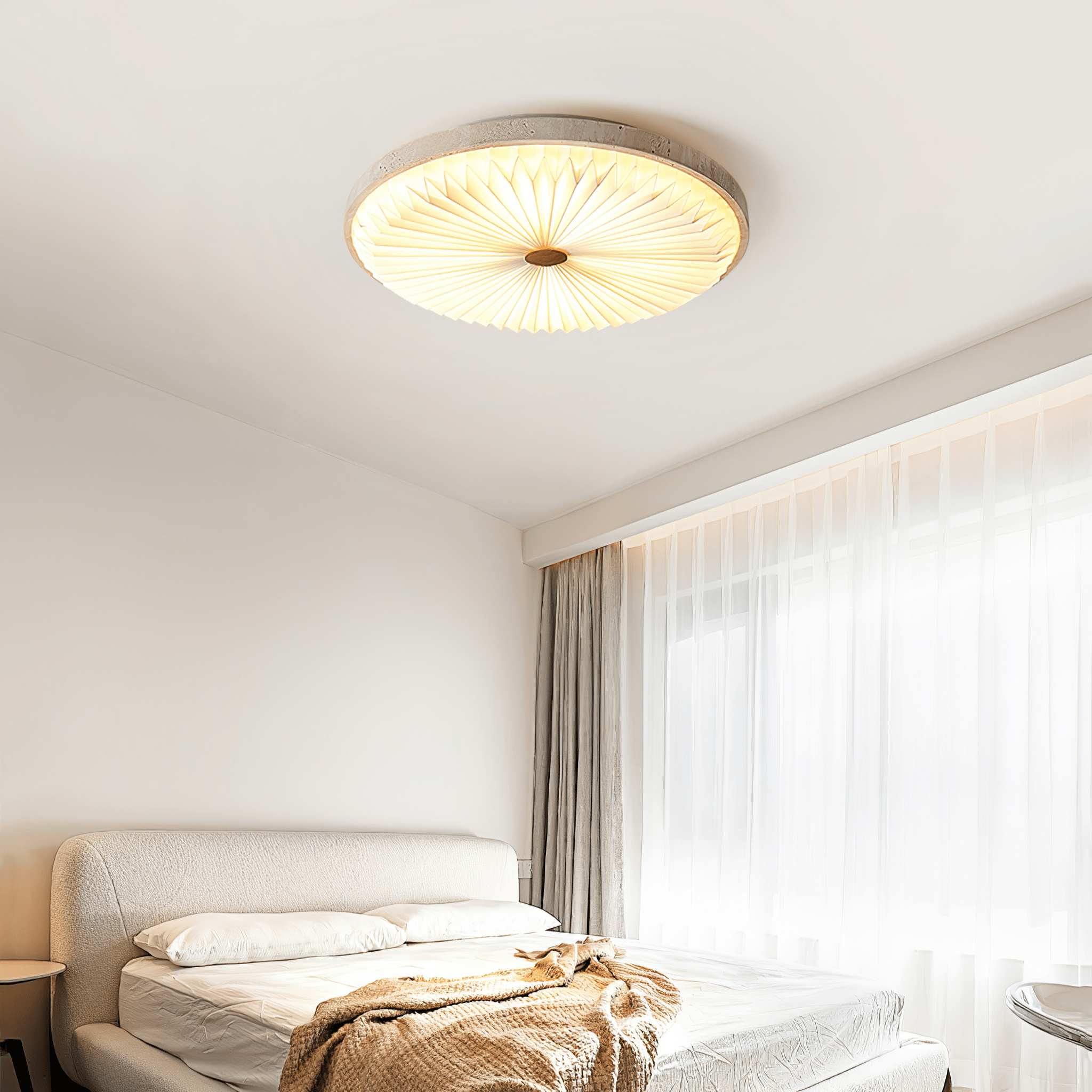 Ciloraris Textured Travertine Ceiling Light - Letslighting