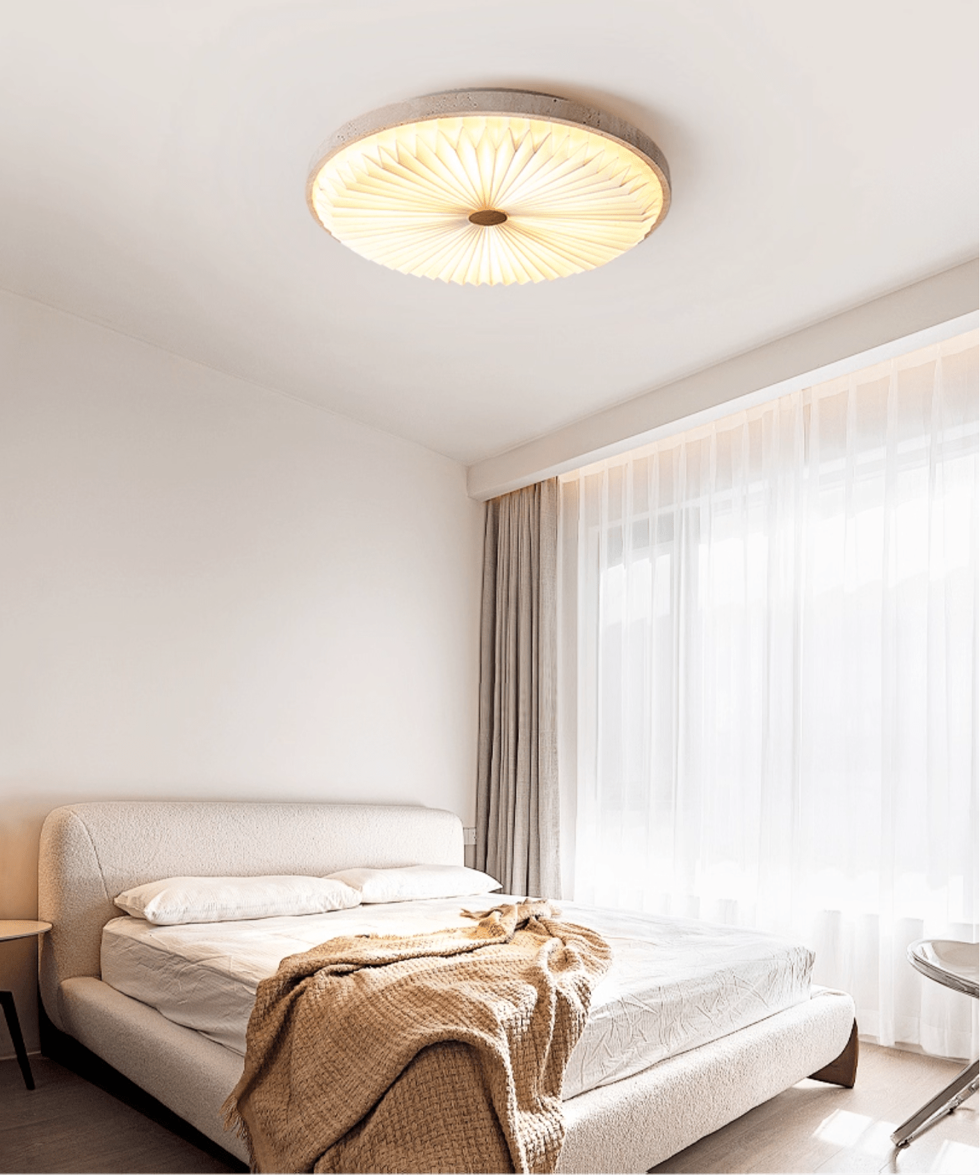 Ciloraris Textured Travertine Ceiling Light - Letslighting