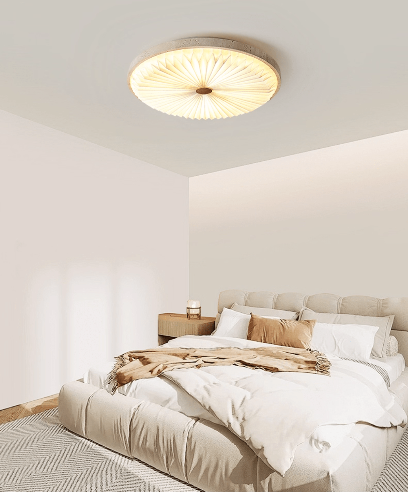 Ciloraris Textured Travertine Ceiling Light - Letslighting