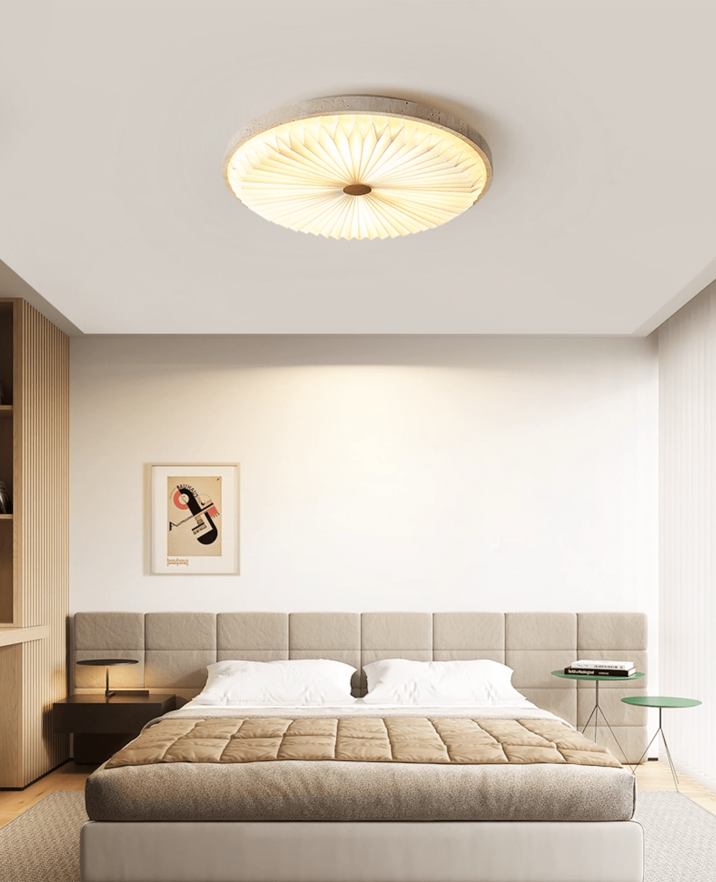 Ciloraris Textured Travertine Ceiling Light - Letslighting