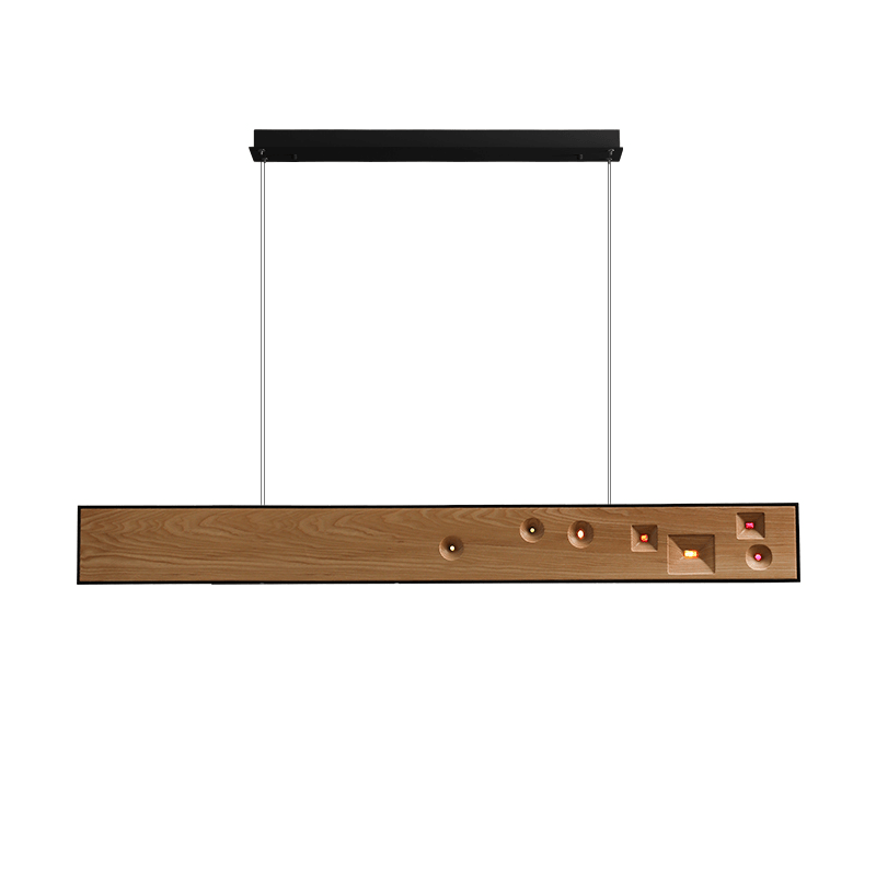 Lustra Suspension Bois Pierre Précieuse Linéaire LED - Neutralighting