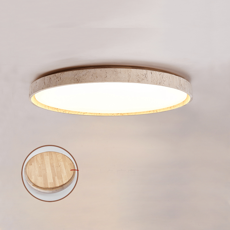 Kathy Lumière de Plafond Ronde en Travertin - Neutralighting
