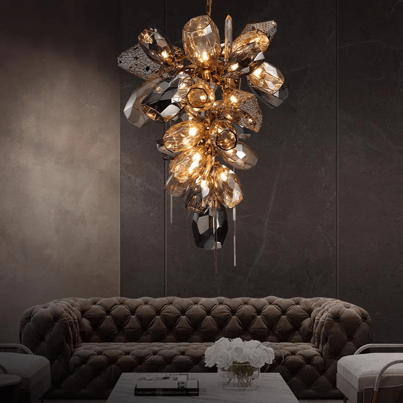 Aurora Chandelier Moderne en Verre et Cristal - Neutralighting