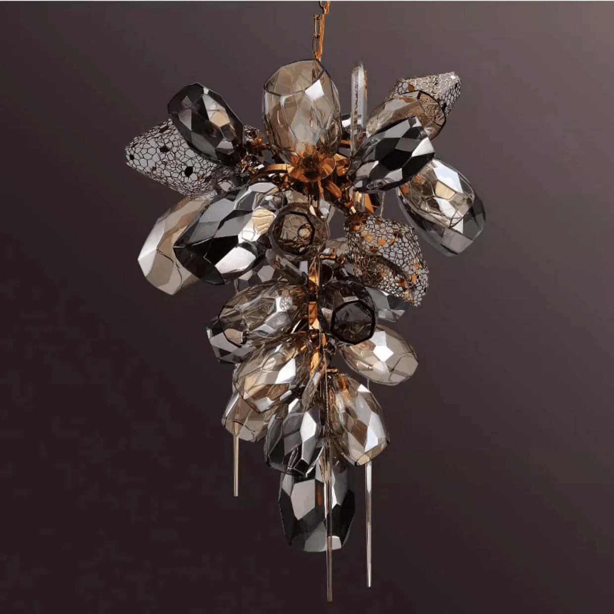 Aurora Chandelier Moderne en Verre et Cristal - Neutralighting