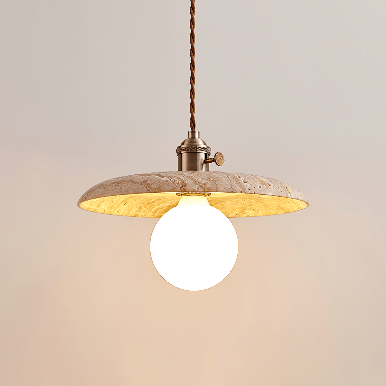 Nico Minimalist Travertine Pendant Light - Neutralighting