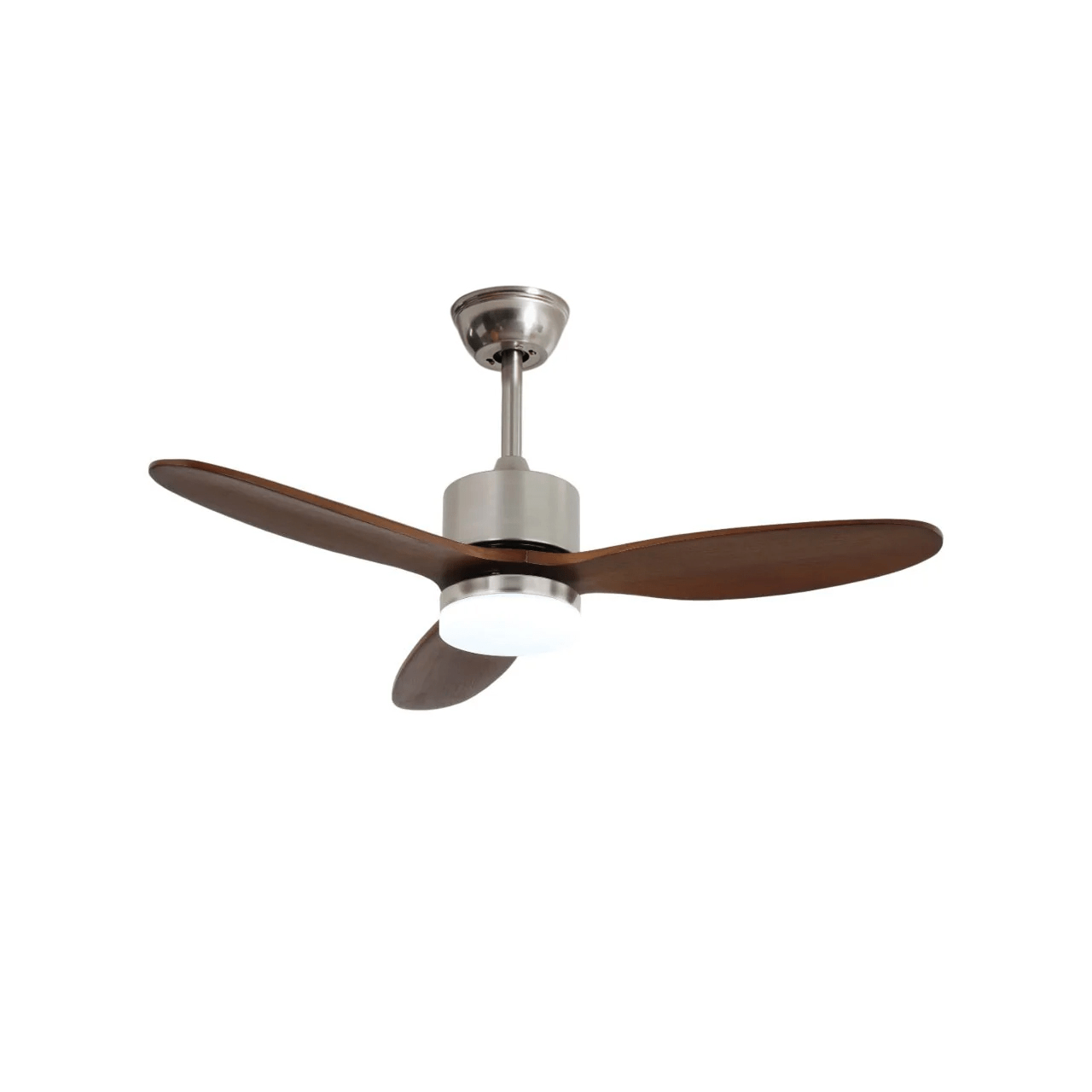 Ventilateur de plafond HushGlow offrant lumière ambiante et flux d'air.
