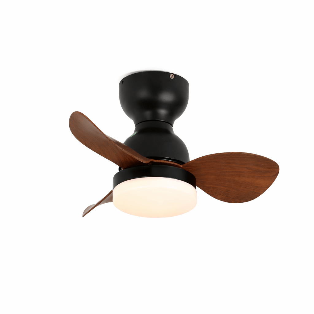 Plafonnier ventilateur Silas avec la lumière allumée